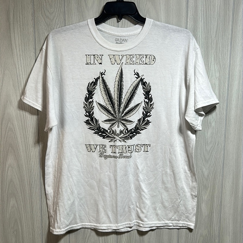 Gildan DryBlend “In Weed we Trust Daytona Beach” short sleeve shirt